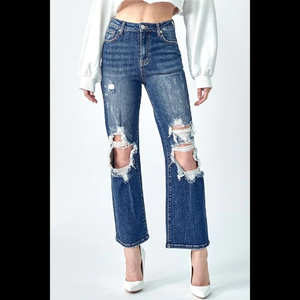 Risen Straight‎ Leg High Rise Jeans Size 25